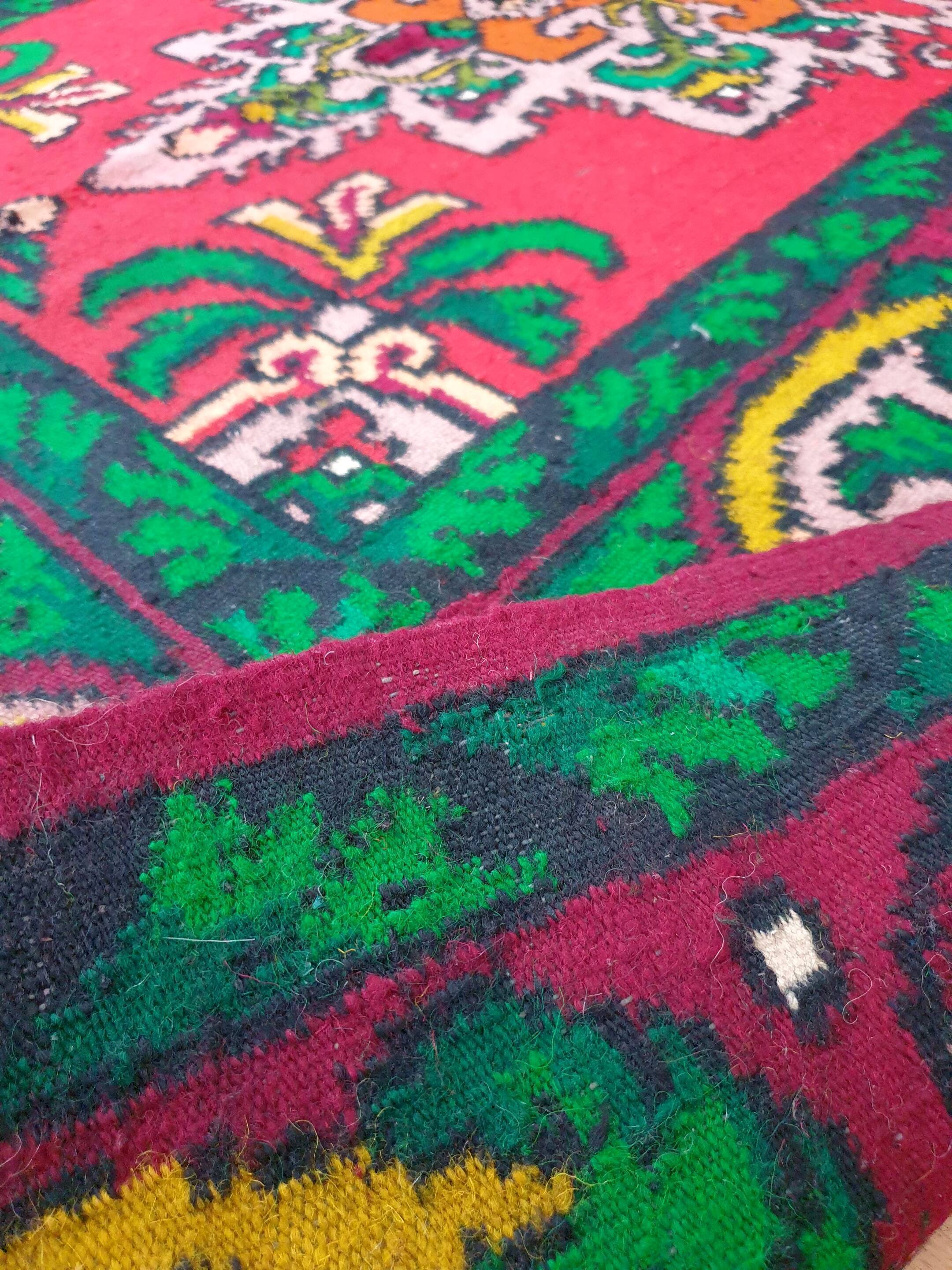 Tapis en laine roumain fait à la main, 247X177 cm