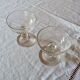 Set of 2 old foot glasses for liqueur