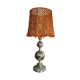 large nickel-plated lamp 1970 macramé lampshade 87x40, very beautiful