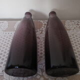 Purple glass vase duo