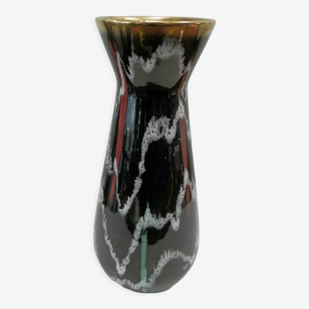 Vase en céramique années 60 à glaçure polychrome