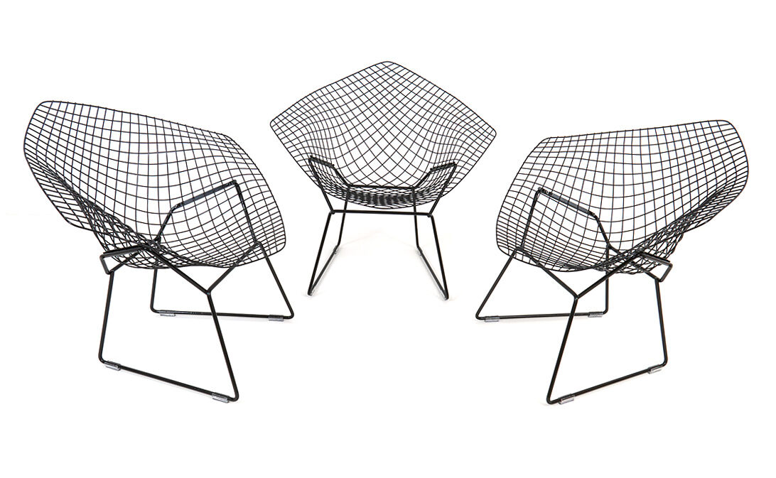 Set of 3, Diamond Chairs by Harry Bertoia for Knoll International