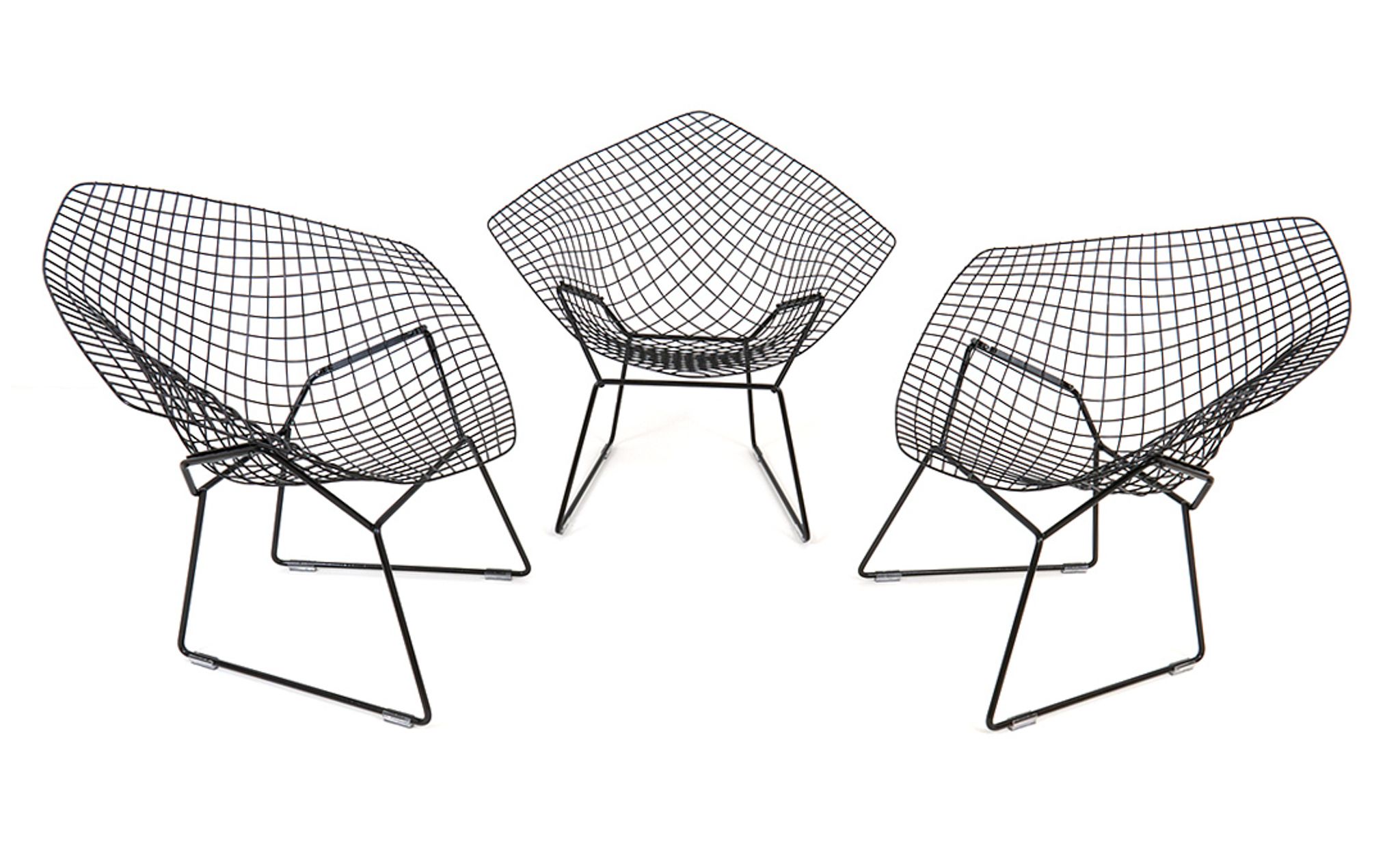 Set de 3 fauteuils Diamond par Harry Bertoia pour Knoll International