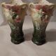 Paire de vases en barbotine
