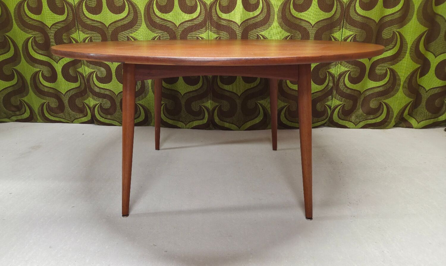 1960 stamped round teak dining table