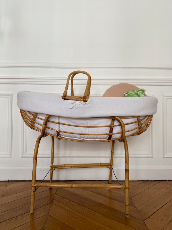Berceau couffin osier vintage