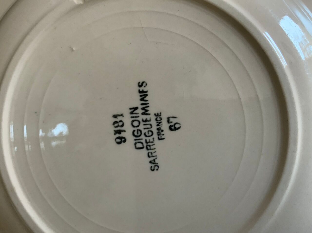 Service 8 hollow plates soup Digoin Sarreguemines pink flowers
