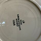Service 8 hollow plates soup Digoin Sarreguemines pink flowers