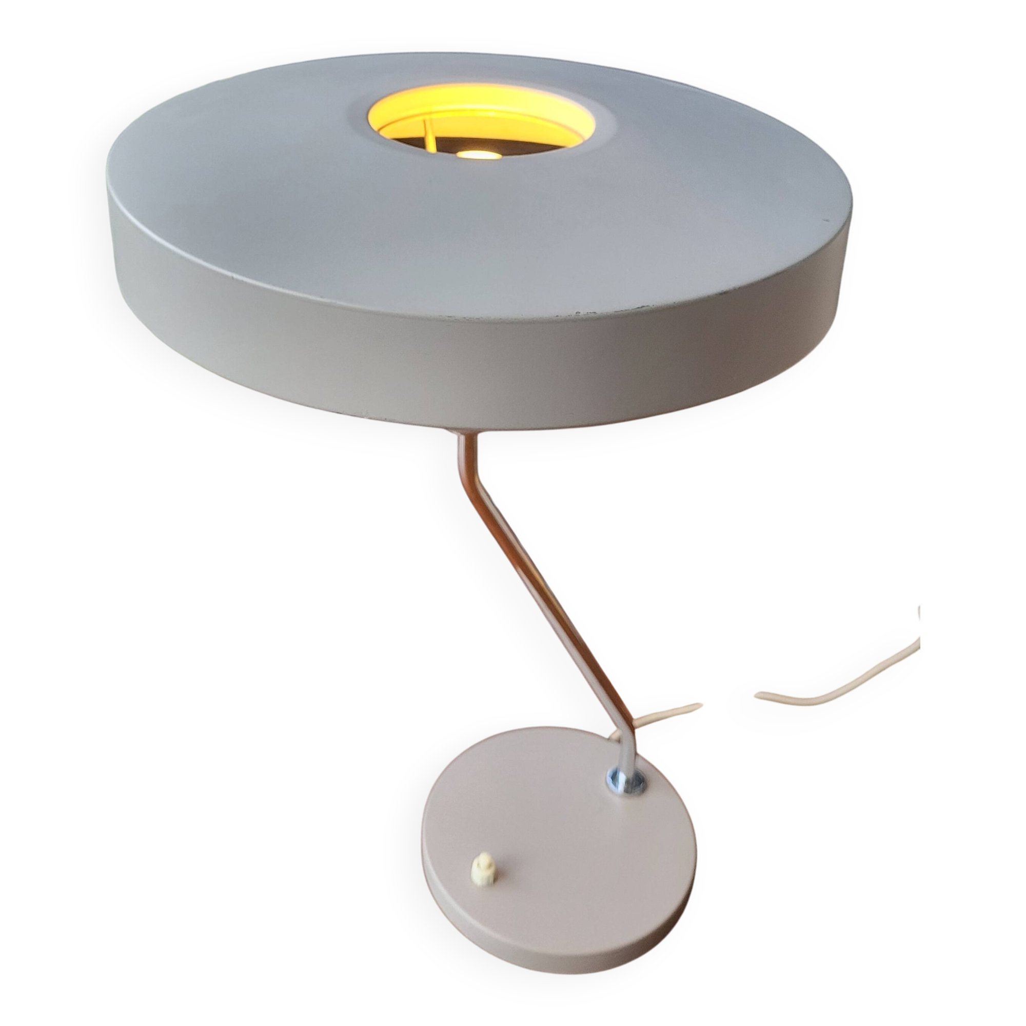 Lampe de bureau vintage Louis Kalff, modèle Romeo, années 1960, gris, Pays-Bas