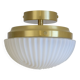 Vintage White Glass Semi Flush Mount Light - Mid Century Modern Redesign