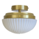 Vintage White Glass Semi Flush Mount Light - Mid Century Modern Redesign
