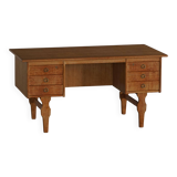 Free-standing oak desk, Mid-century modern Danish, Henning Kjærnulf, 1950s