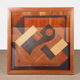 Square coffee table, handcrafted marquetry, 1985