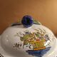 Earthenware candy dish with hand-decorated surfaces
