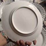 Set of 6 antique twisted white porcelain plates, a beautiful timeless classic.