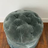 Pouf capitonné en velours