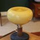 Mid-century vintage lamp — amber glass globe, 1960s