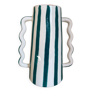Vase en céramique rayé - sapin