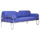 Bauhaus Blue Chrome Sofa, Czechia, 1930s