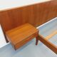 Lit double vintage scandinave en teck des années 60 avec chevets intégrés