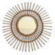 Mid Century Organic Modern Bamboo & Rattan Sunburst Patinated Mirror, 1960s