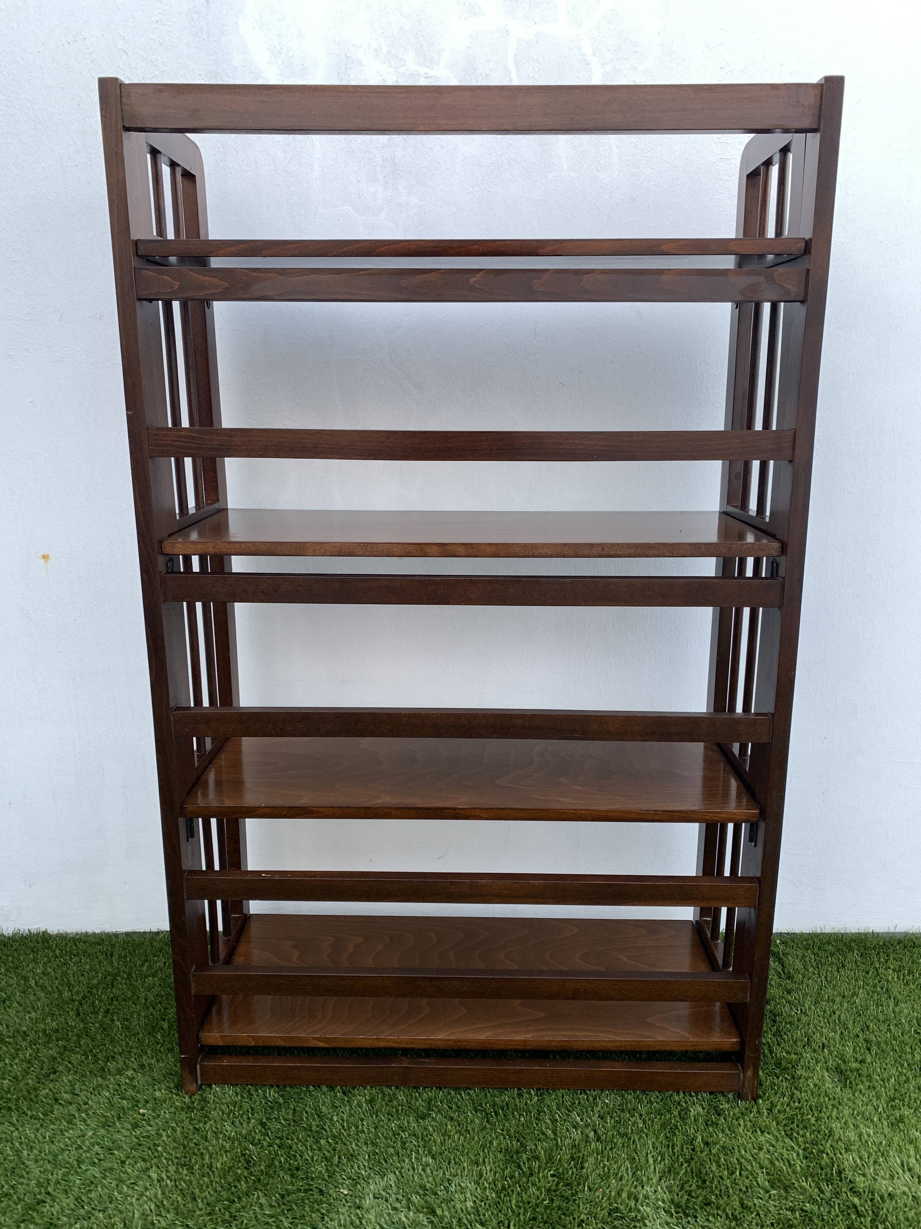 Bibliothèque pliante en bois, 4 étagères, 1950