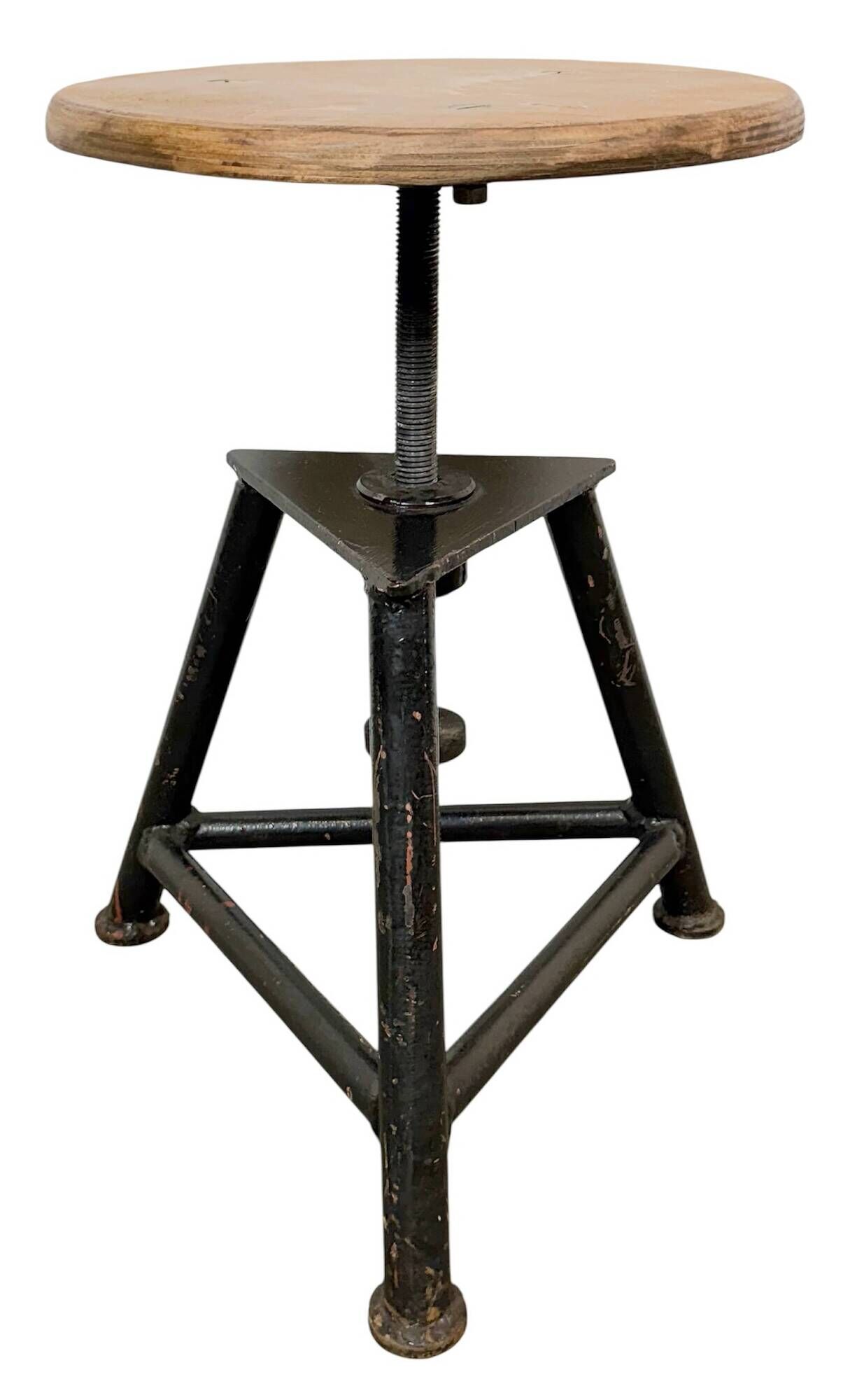 Tabouret pivotant industriel noir, années 1960