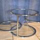 Modular aluminum coffee table and 4 glass shelves, h38x45x unfolded 120 pretty 70s style model