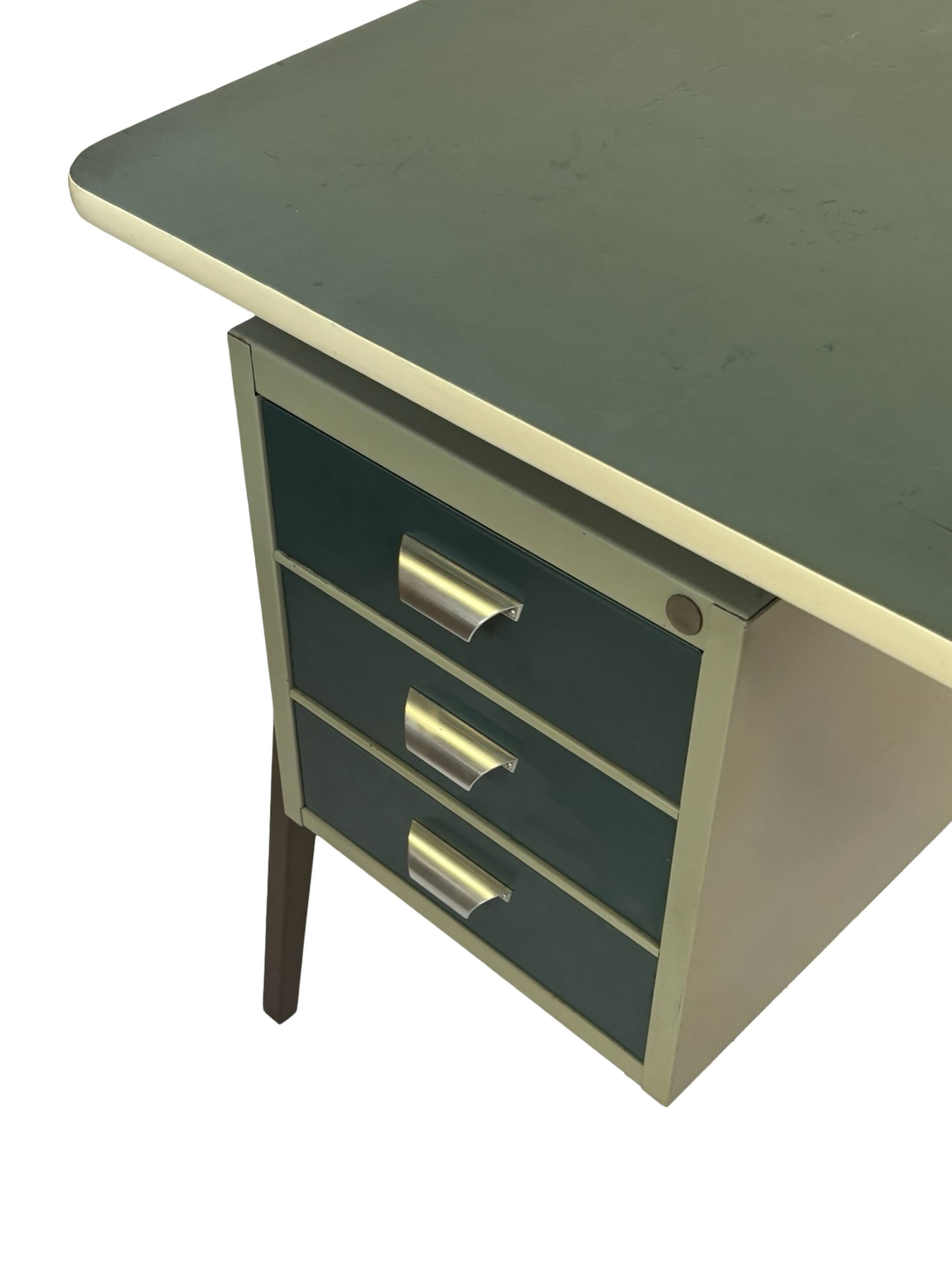 Vintage industrial Drentea Roomsteel desk 1960s metal design