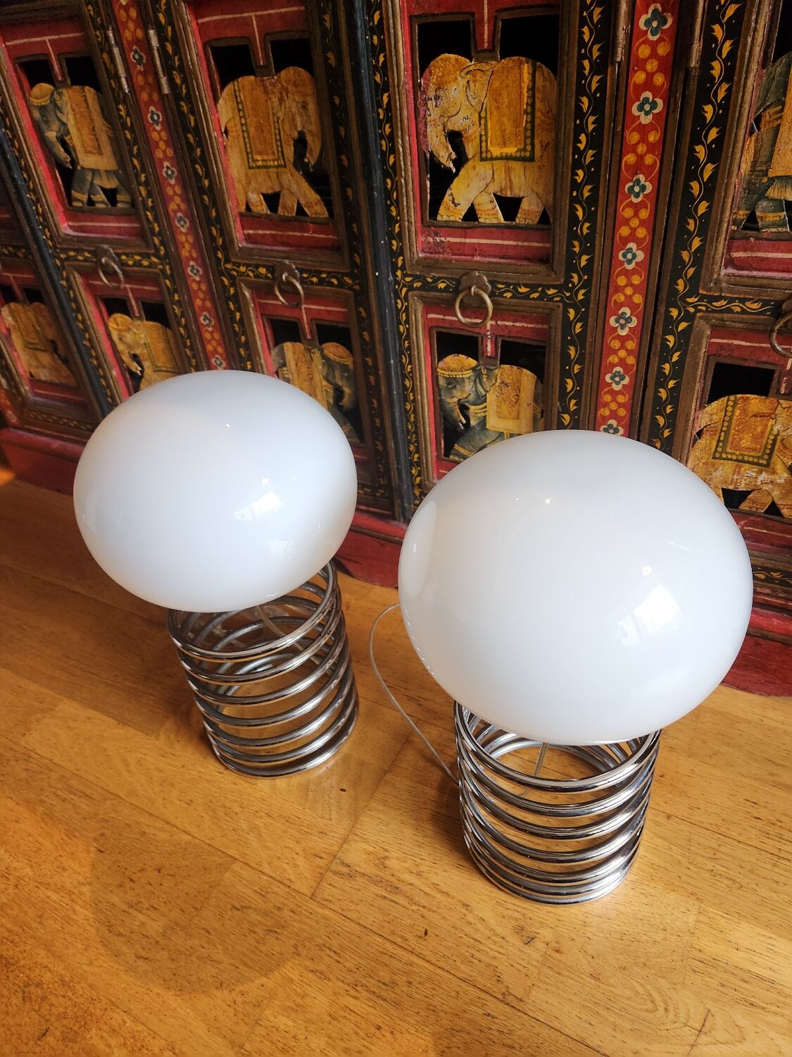 2 "spring" lamps by Ingo Maurer