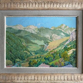 HSP painting "Drance Valley Haute Savoie Saint Jean D'Aleph" signed Molière