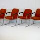 4 "space age" armchairs, chrome steel base