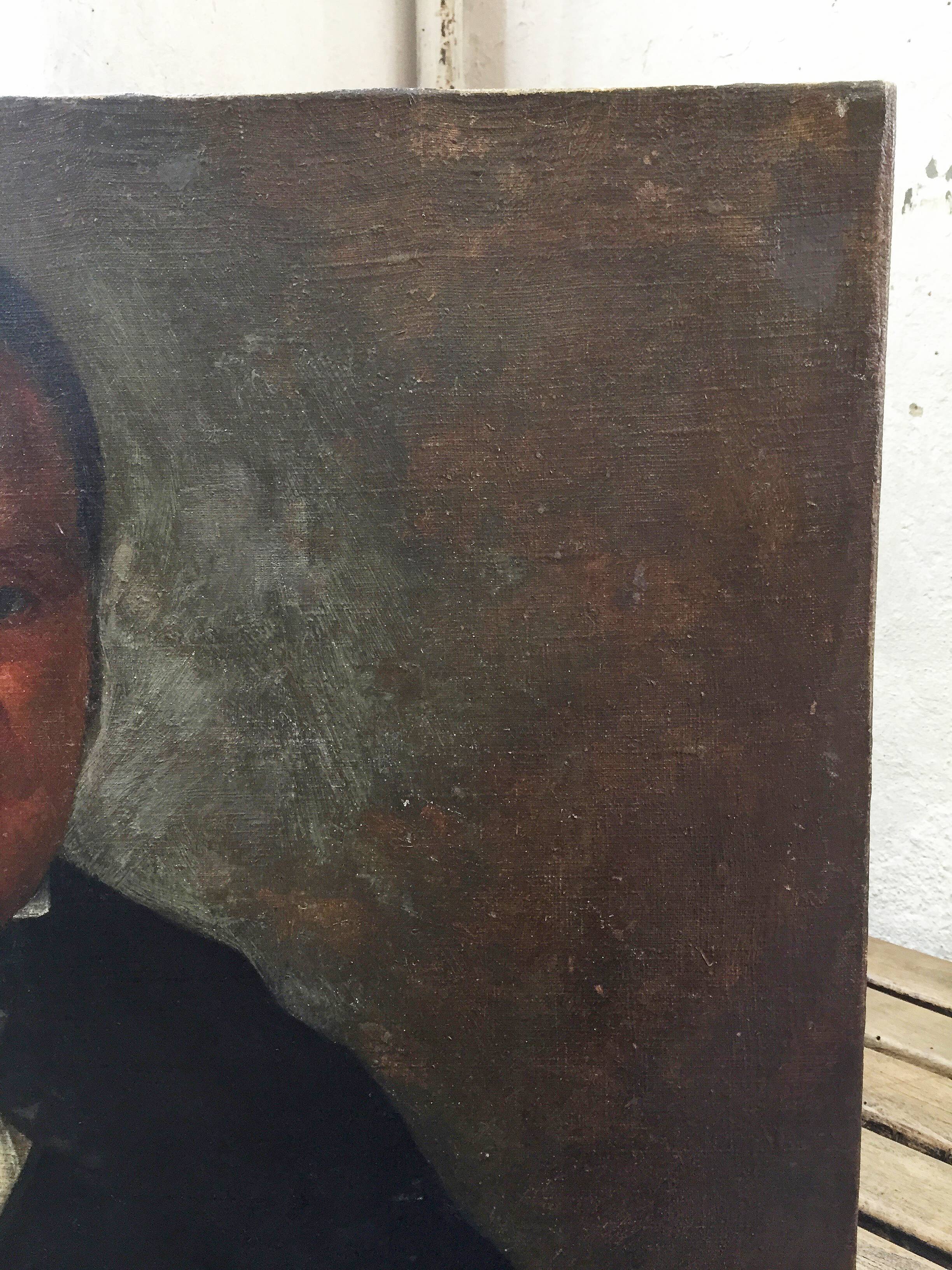 Oil canvas portrait of a man