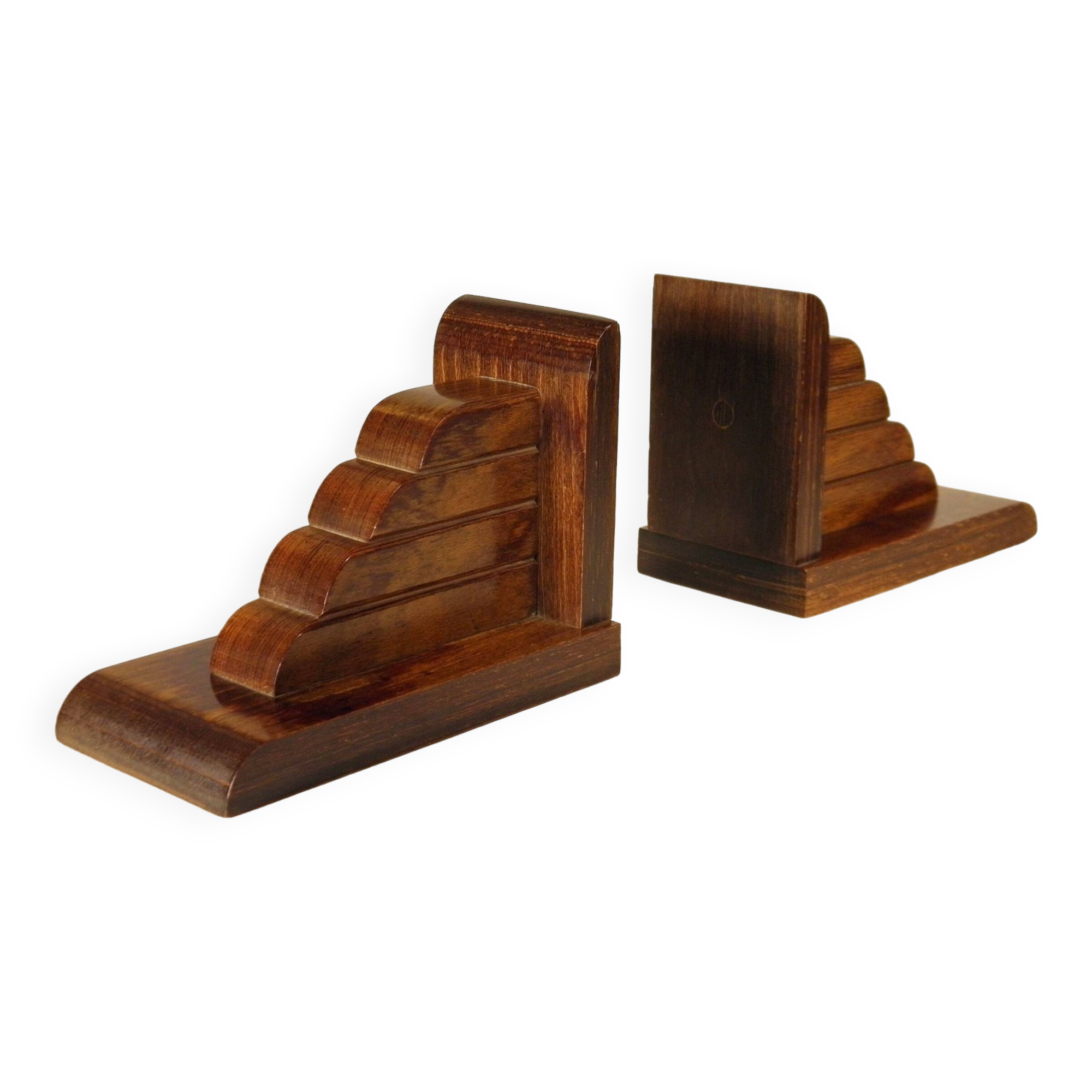 Art Deco bookend in exotic wood