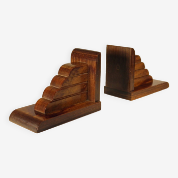 Art Deco bookend in exotic wood