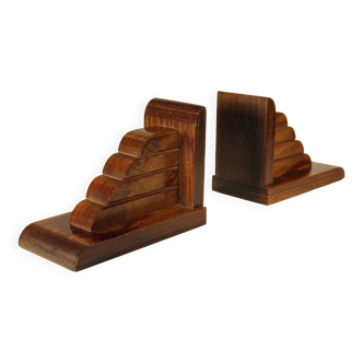 Art Deco bookend in exotic wood