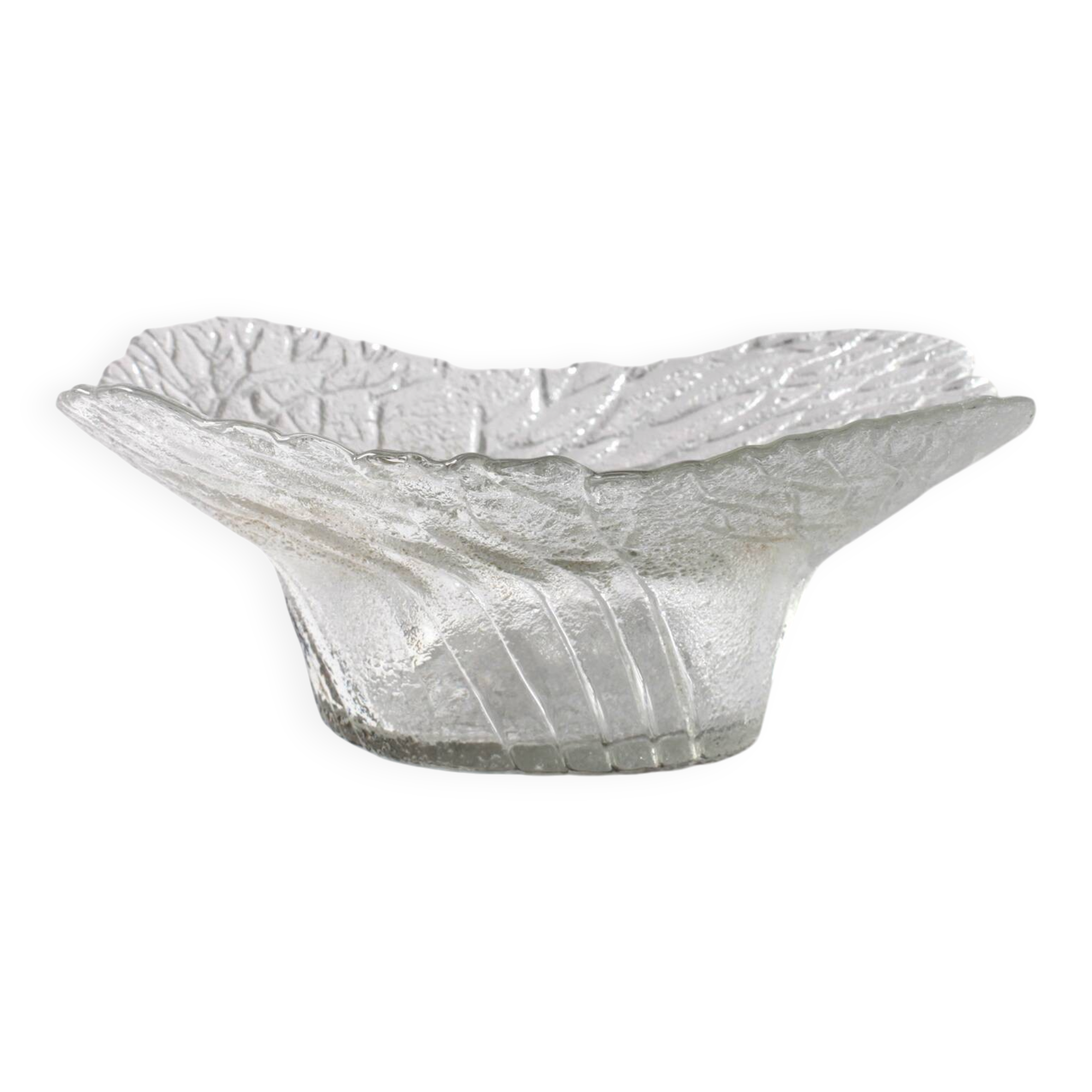 Mid-Century Finnish Glass Bowl: Lasisepät Mäntsälä 'Forest' Design / 1970s