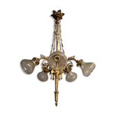 Lustre italien en bronze Liberty, années 1940