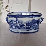 Large 20th century English glazed and enamelled earthenware planter