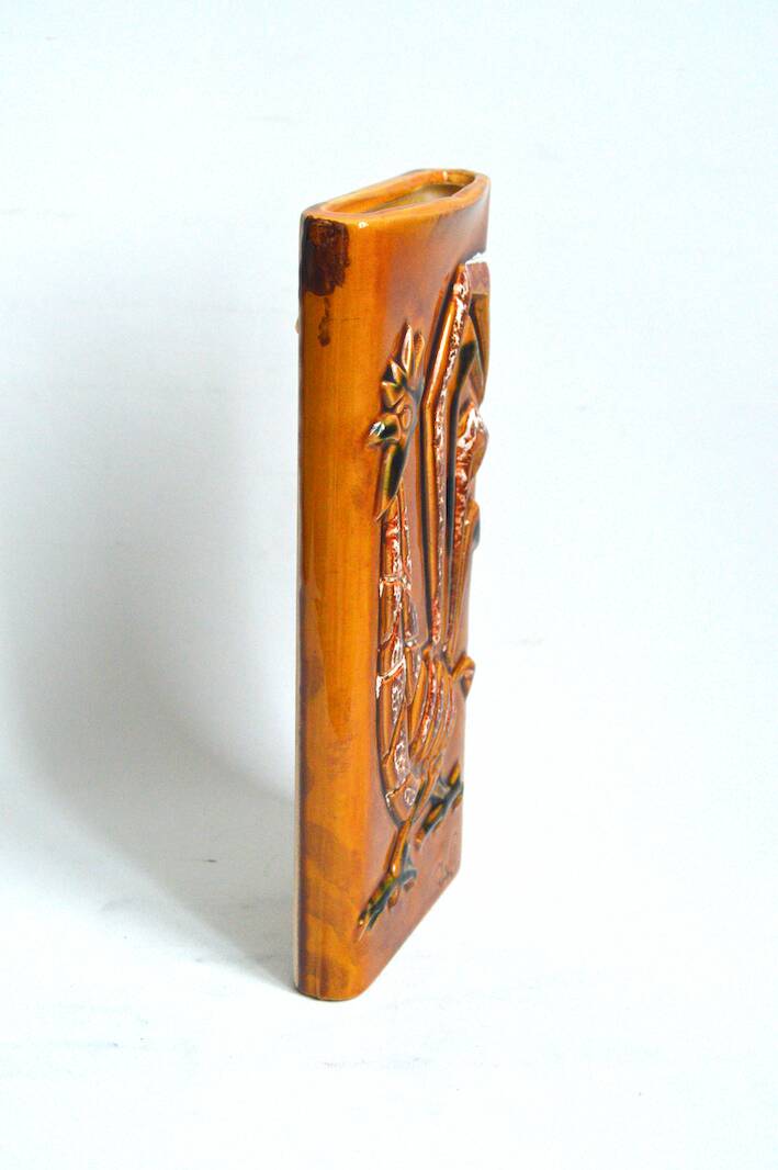 Rooster wall vase in stoneware