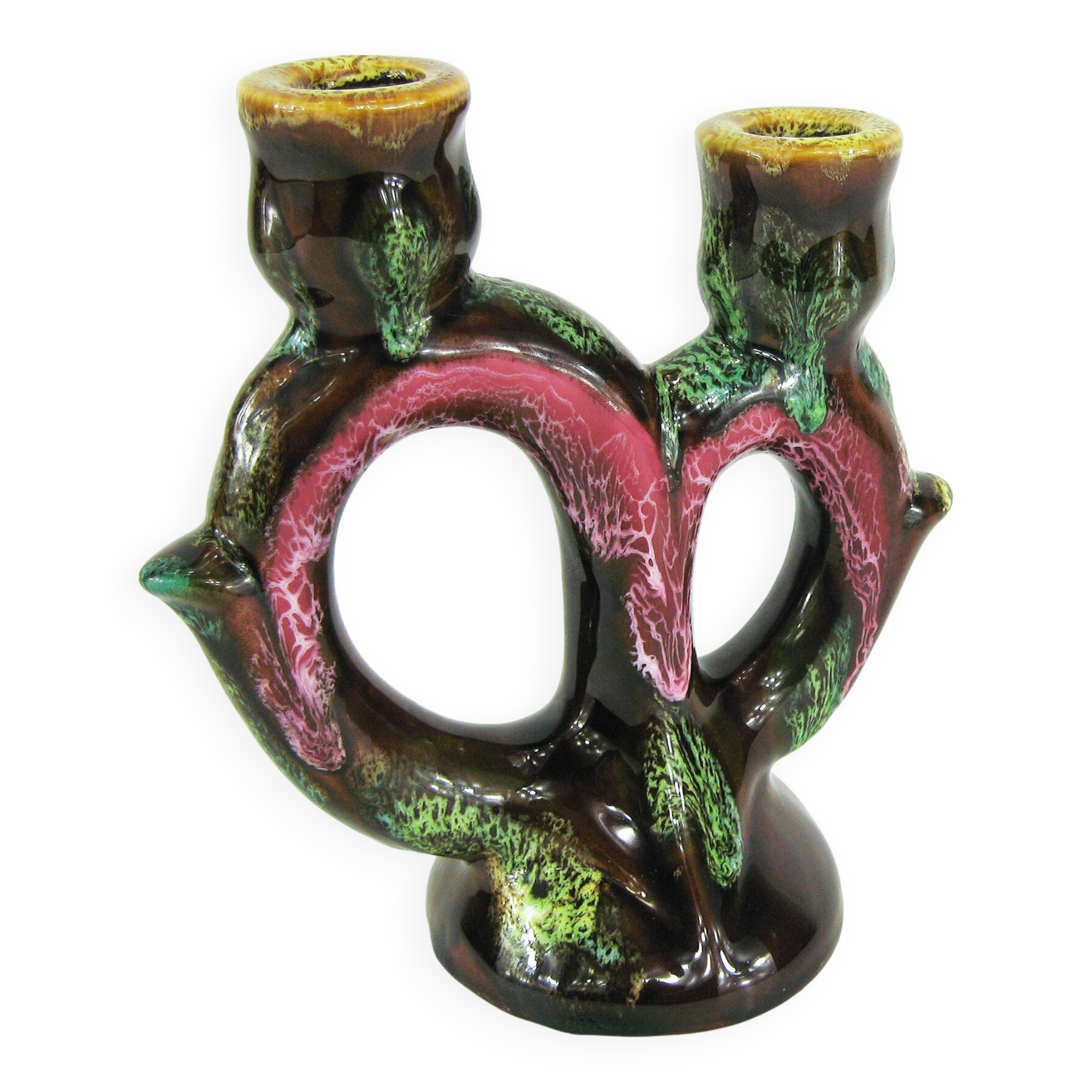 Ceramic candlestick - Georges Pougues-les-Eaux - vintage 60s