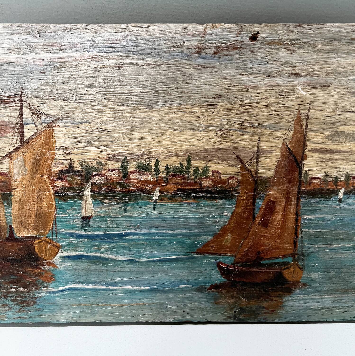 Tableau XIXème "La baie" signé A.Mallet