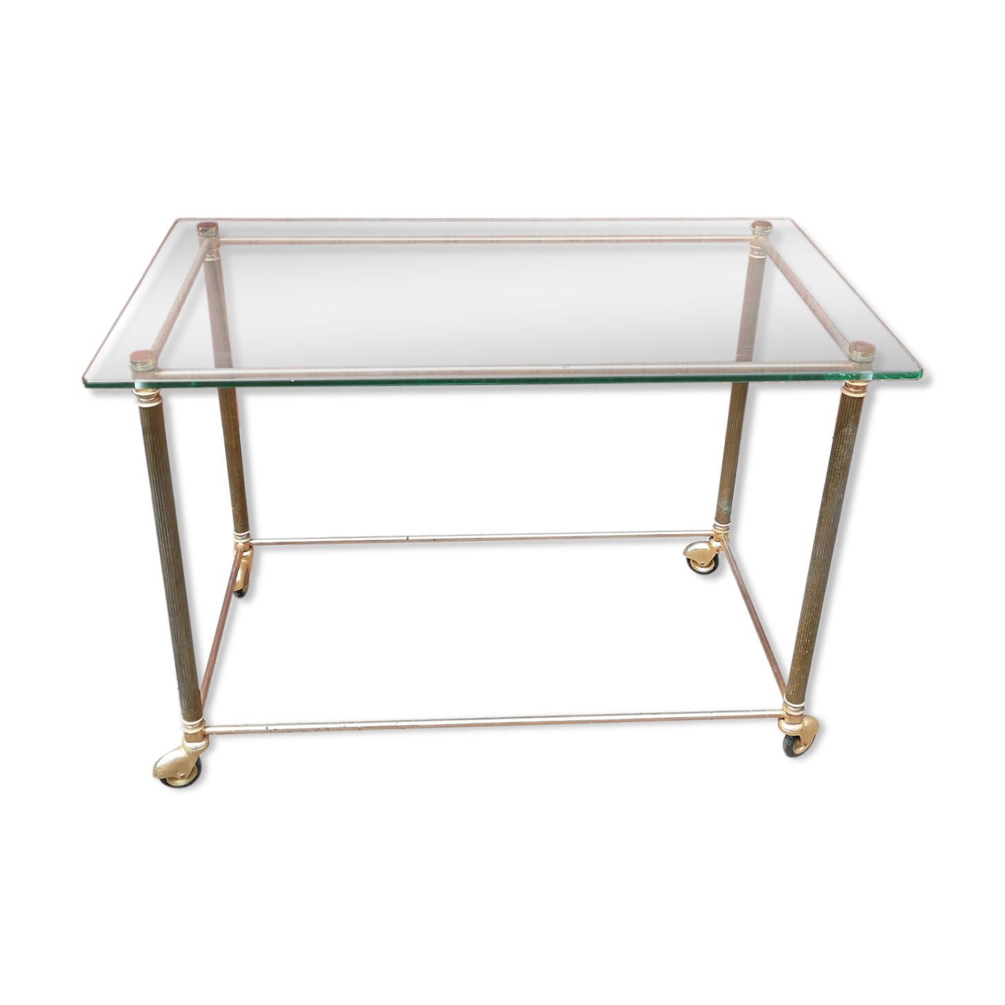 Brass and glass coffee table