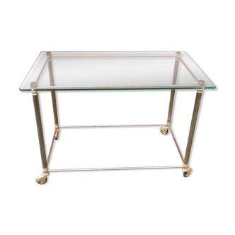 Brass and glass coffee table