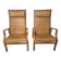 Pair of Scandinavian Bentwood Lounge Chairs in Cognac Leather, 1970s–80s