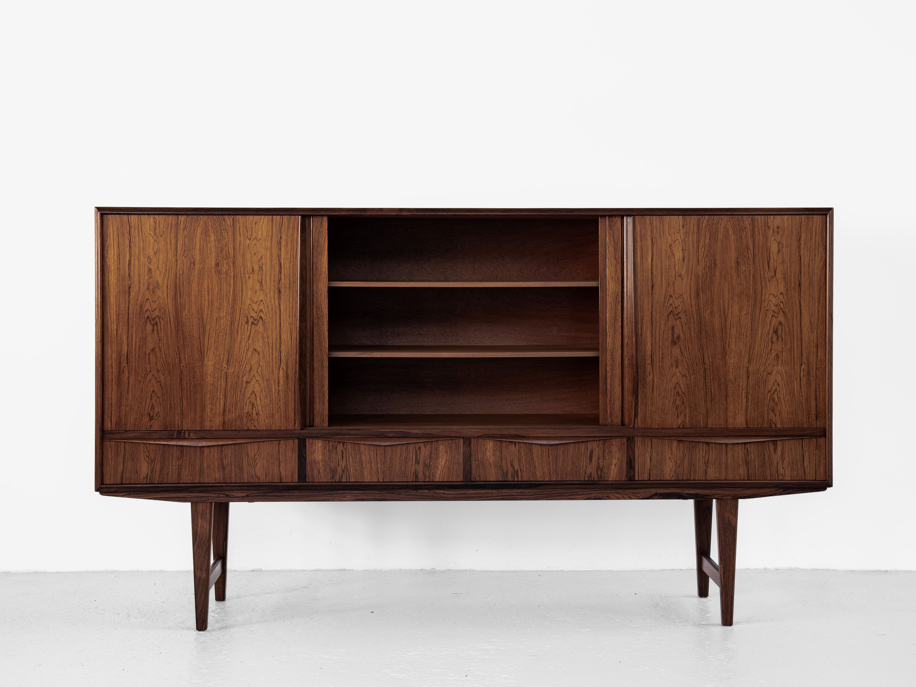 Danish highboard in rosewood by E.W. Bach for Sejling Skabe 1960s