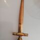 Sword-shaped letter opener paper cutter with turned wooden handle