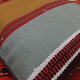 Handwoven traditional kilim blue cushion cover 42x42cm