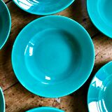 Hollow plates 50s - emerald green glazes!