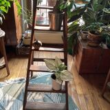 Antique 6-step wooden stepladder